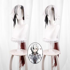 Arlecchino Tri-color Highlighted Ponytail Styled Cosplay Wig for Genshin Impact - 539L