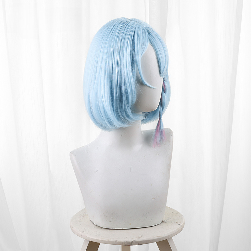Arona Highlighted Blue Braided Bob Cosplay Wig for Blue Archive - 563B - Image 2