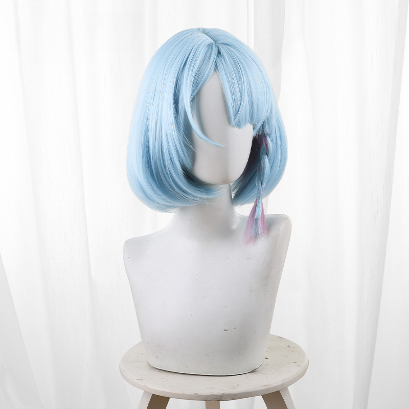 Arona Highlighted Blue Braided Bob Cosplay Wig for Blue Archive - 563B - Image 3