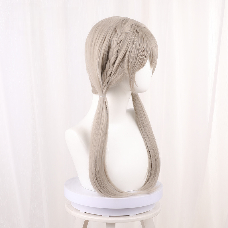 Qingque Flaxen Blonde Twin Ponytail Braided Long Cosplay Wig for Honkai: Star Rail - 544U - Image 2