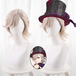 Lyney Flaxen Blonde Highlighted Short Styled Cosplay Wig for Genshin Impact - 559A