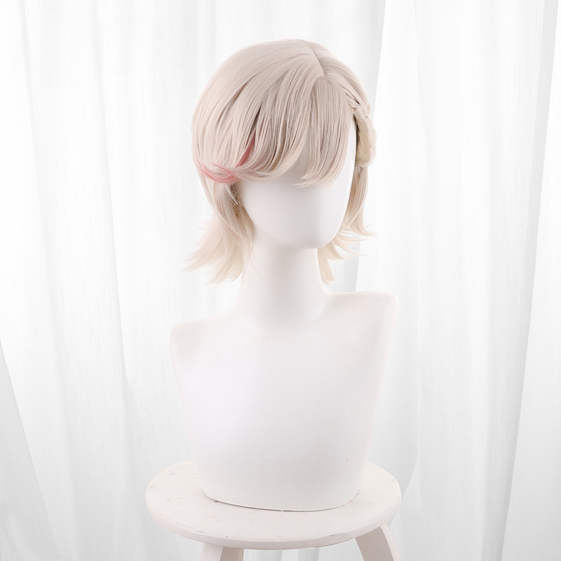 Lyney Flaxen Blonde Highlighted Short Styled Cosplay Wig for Genshin Impact - 559A - Image 3