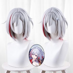 Topaz Silver-white Highlighted Short Flipped Cosplay Wig for Honkai: Star Rail - 544W