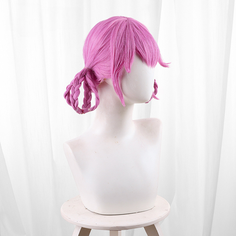 Cheerleader Pink-purple Twin Braids Styled Cosplay Wig for Identity V - 476YA - Image 4