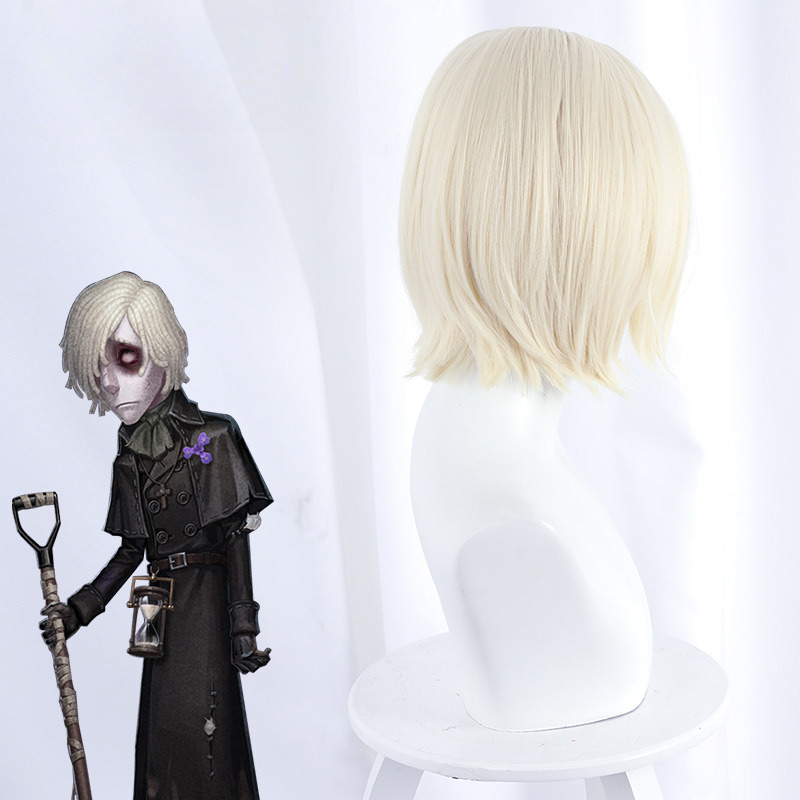 Grave Keeper Platinum Blonde Short Flipped Cosplay Wig for Identity V - 476F - Image 3