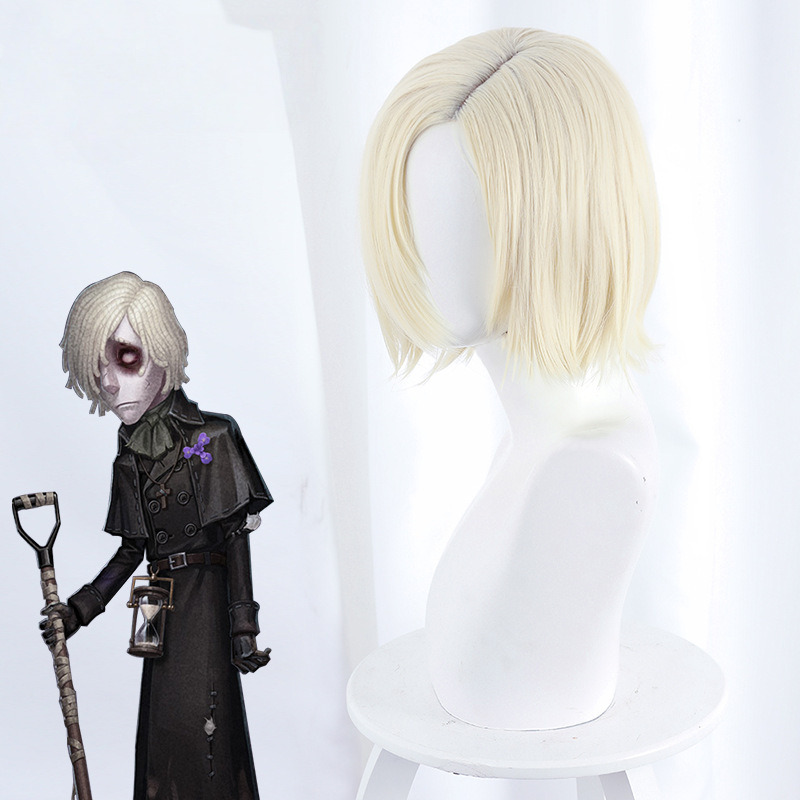 Grave Keeper Platinum Blonde Short Flipped Cosplay Wig for Identity V - 476F - Image 4