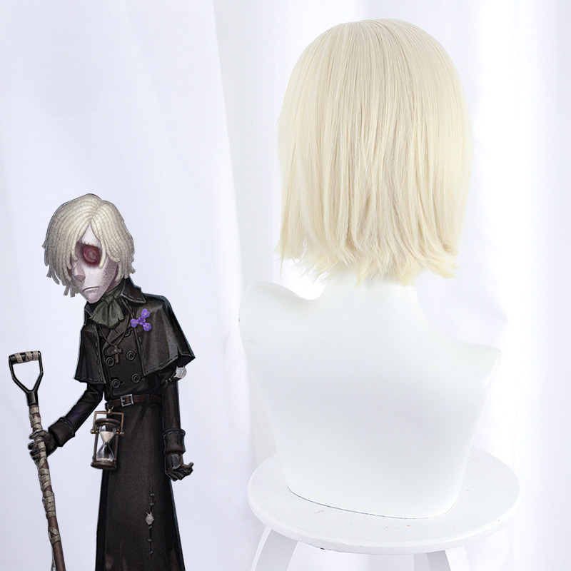 Grave Keeper Platinum Blonde Short Flipped Cosplay Wig for Identity V - 476F - Image 5