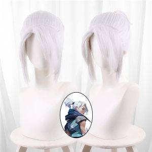 Jett Silver-white Ponytail Cosplay Wig for VALORANT - 555C