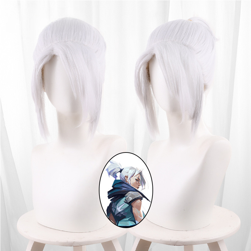 Jett Silver-white Ponytail Cosplay Wig for VALORANT - 555C
