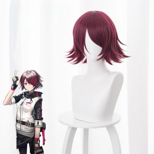 Exusiai Burgundy Short Flipped-up Cosplay Wig for Arknights - 492C