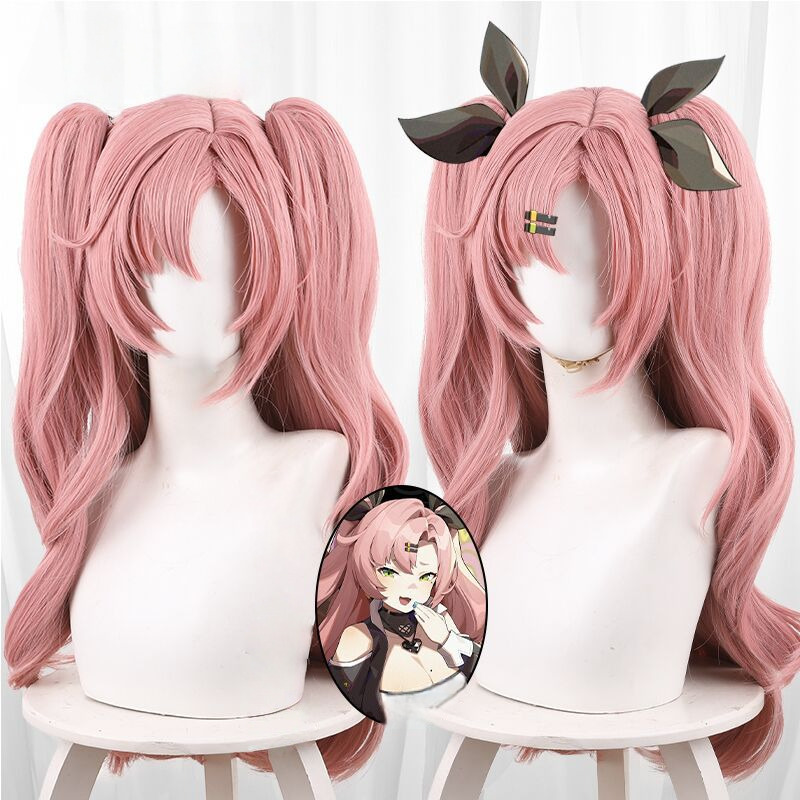 Nicole Demara Pink Scalp-top Clip-in Twin Ponytail Cosplay Wig for Zenless Zone Zero - 551A