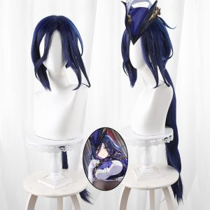 Clorinde Highlighted Scalp-top Low Ponytail Styled Cosplay Wig for Genshin Impact