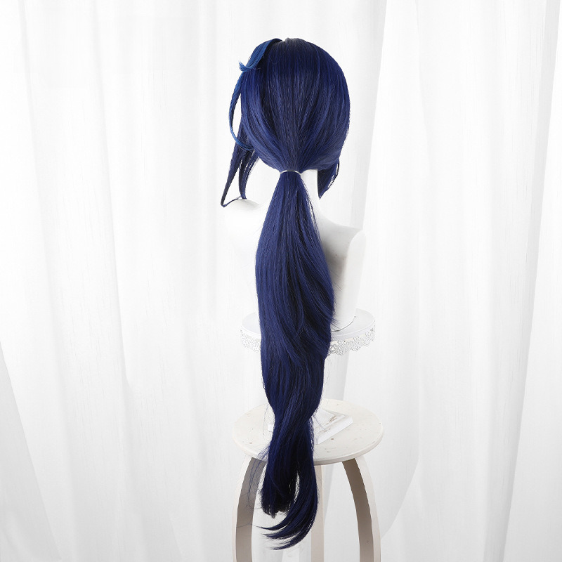 Clorinde Highlighted Scalp-top Low Ponytail Styled Cosplay Wig for Genshin Impact - Image 5