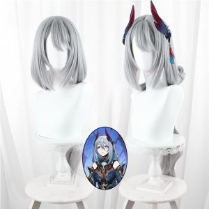 Hanya Silver Gray Scalp-top Low Ponytail Cosplay Wig for Honkai: Star Rail - 566A