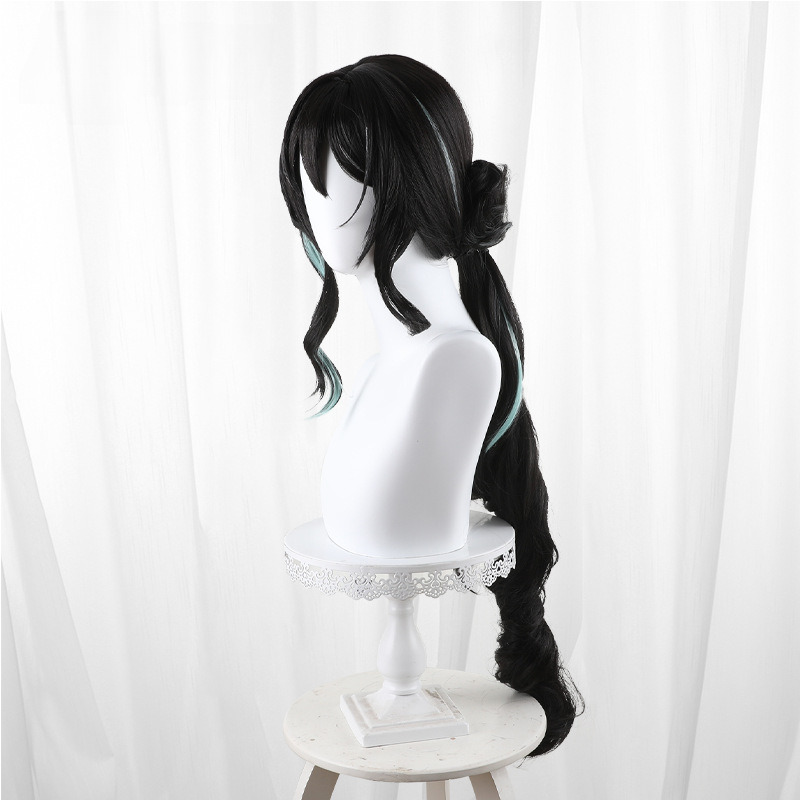 Ruan Mei Highlighted Scalp-top Single Ponytail Hair Bun Cosplay Wig for Honkai: Star Rail - 566C - Image 2