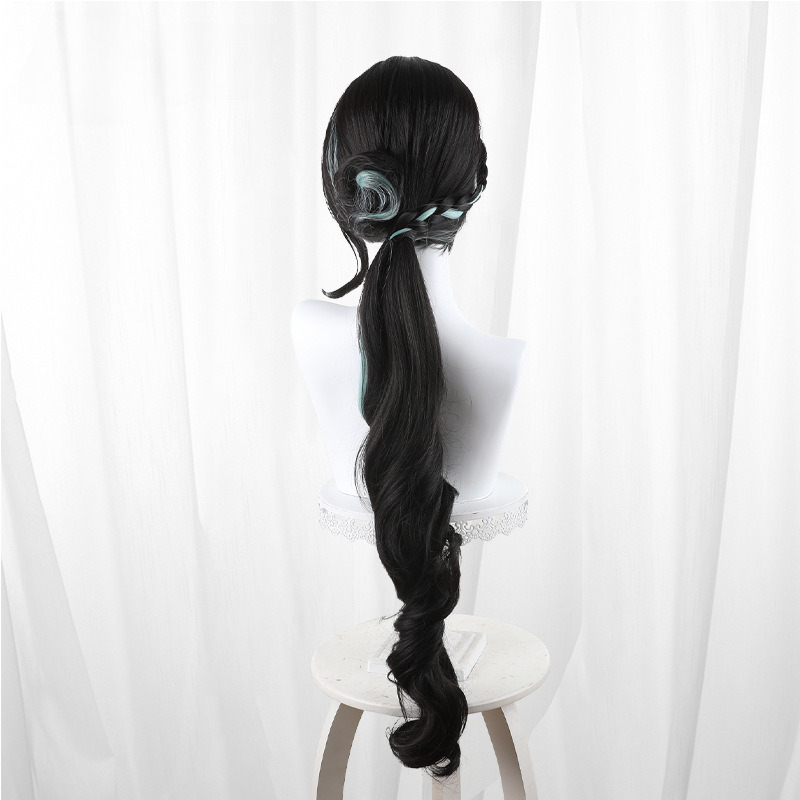 Ruan Mei Highlighted Scalp-top Single Ponytail Hair Bun Cosplay Wig for Honkai: Star Rail - 566C - Image 5
