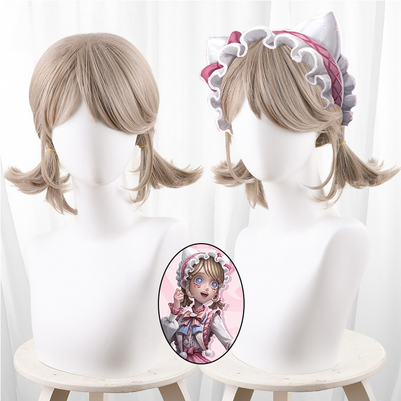 Gardener Beige Blonde Twin Ponytail Short Cosplay Wig for Identity V - 476MB