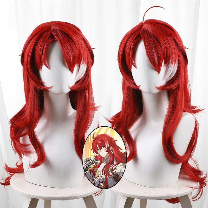 Argenti Deep Red Gradient Scalp-top Long Wavy Cosplay Wig for Honkai: Star Rail - 544X