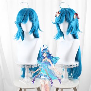 Duo Li Ya Sky Blue Scalp-top Long Flipped Cosplay Wig for Honor of Kings