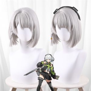 Anby Demara Silver Gray Scalp-top Bob Short Cosplay Wig for Zenless Zone Zero - 551B