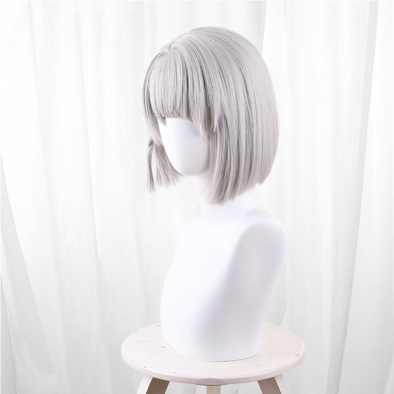 Anby Demara Silver Gray Scalp-top Bob Short Cosplay Wig for Zenless Zone Zero - 551B - Image 2