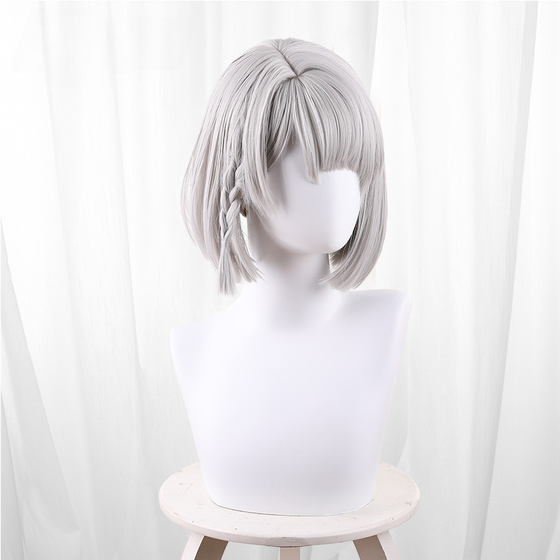 Anby Demara Silver Gray Scalp-top Bob Short Cosplay Wig for Zenless Zone Zero - 551B - Image 3