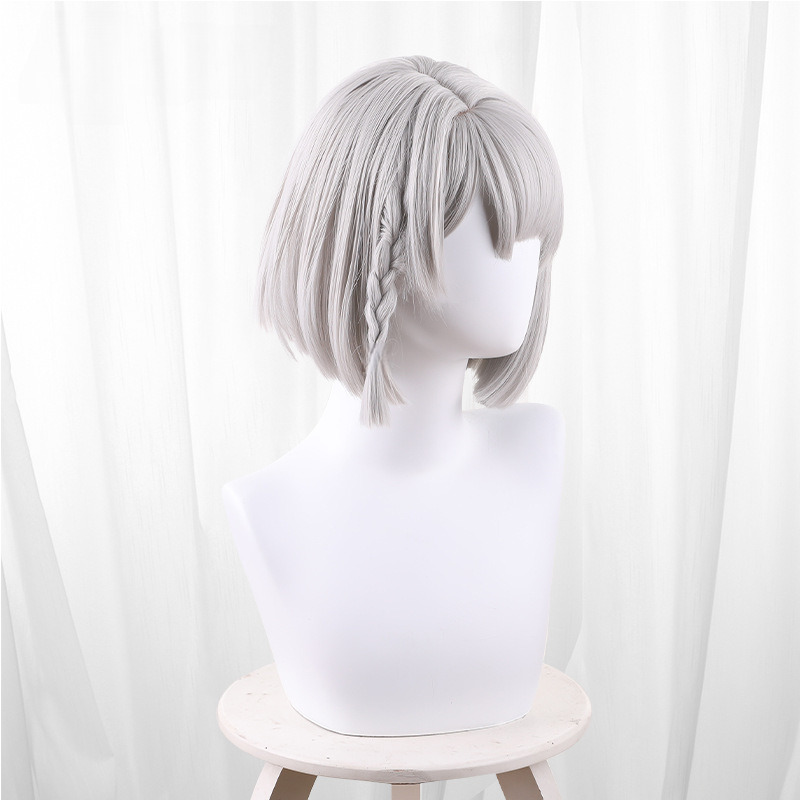Anby Demara Silver Gray Scalp-top Bob Short Cosplay Wig for Zenless Zone Zero - 551B - Image 4