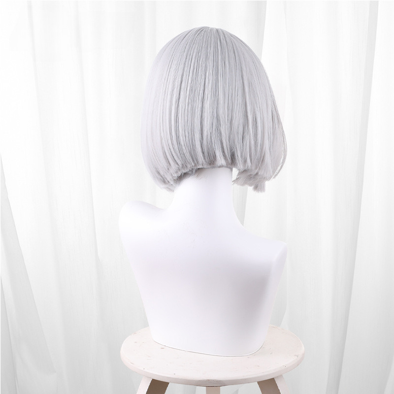 Anby Demara Silver Gray Scalp-top Bob Short Cosplay Wig for Zenless Zone Zero - 551B - Image 5