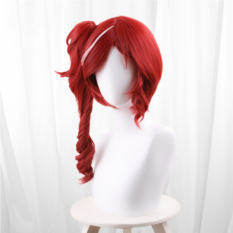 Priestess Highlighted Red Single Ponytail Ringlet Curls Cosplay Wig for Identity V - 562C - Image 2