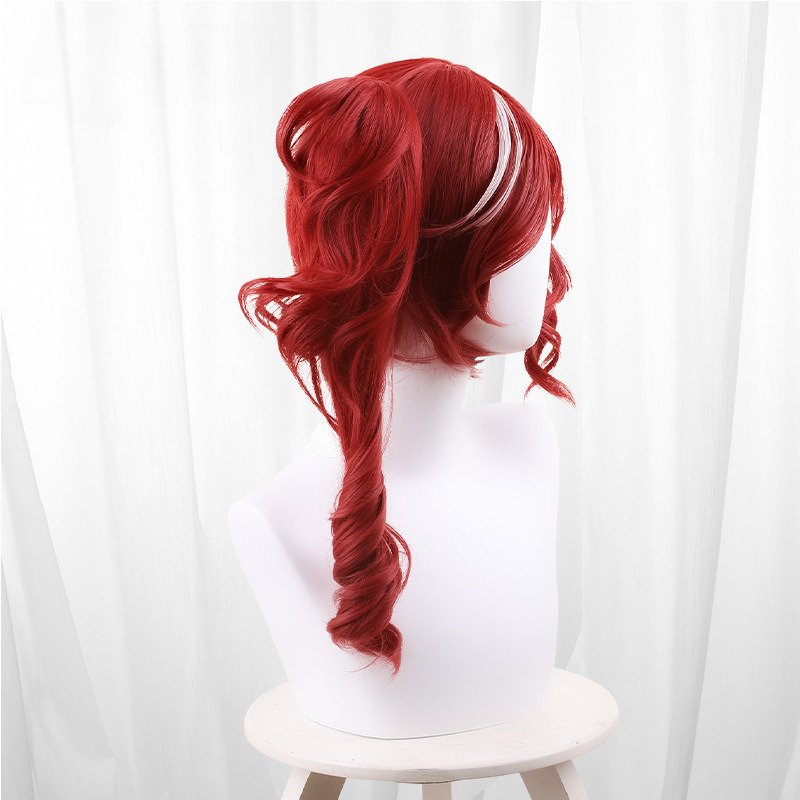 Priestess Highlighted Red Single Ponytail Ringlet Curls Cosplay Wig for Identity V - 562C - Image 4