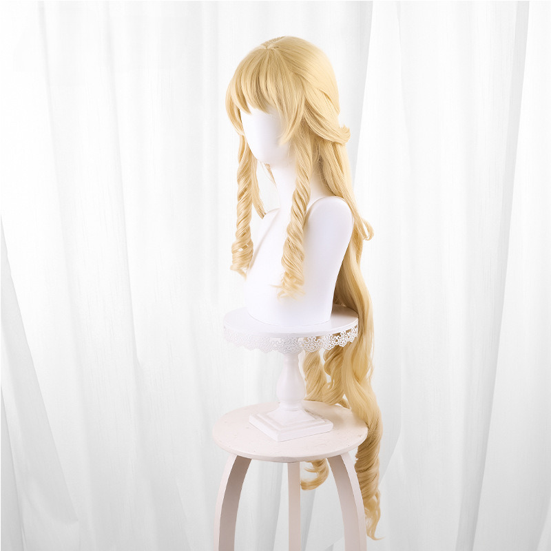 Navia Golden Blonde Scalp-top Long Wavy Ponytail Cosplay Wig for Genshin Impact - 559J - Image 2
