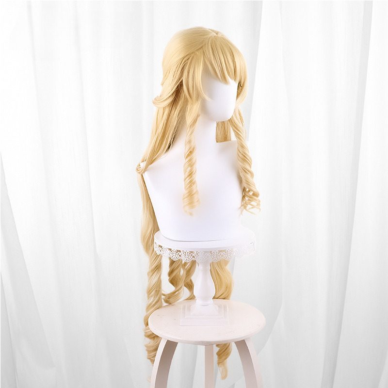 Navia Golden Blonde Scalp-top Long Wavy Ponytail Cosplay Wig for Genshin Impact - 559J - Image 4
