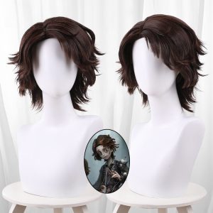 Puppeteer Black-brown Scalp-top Short Flipped Cosplay Wig for Identity V - 562D