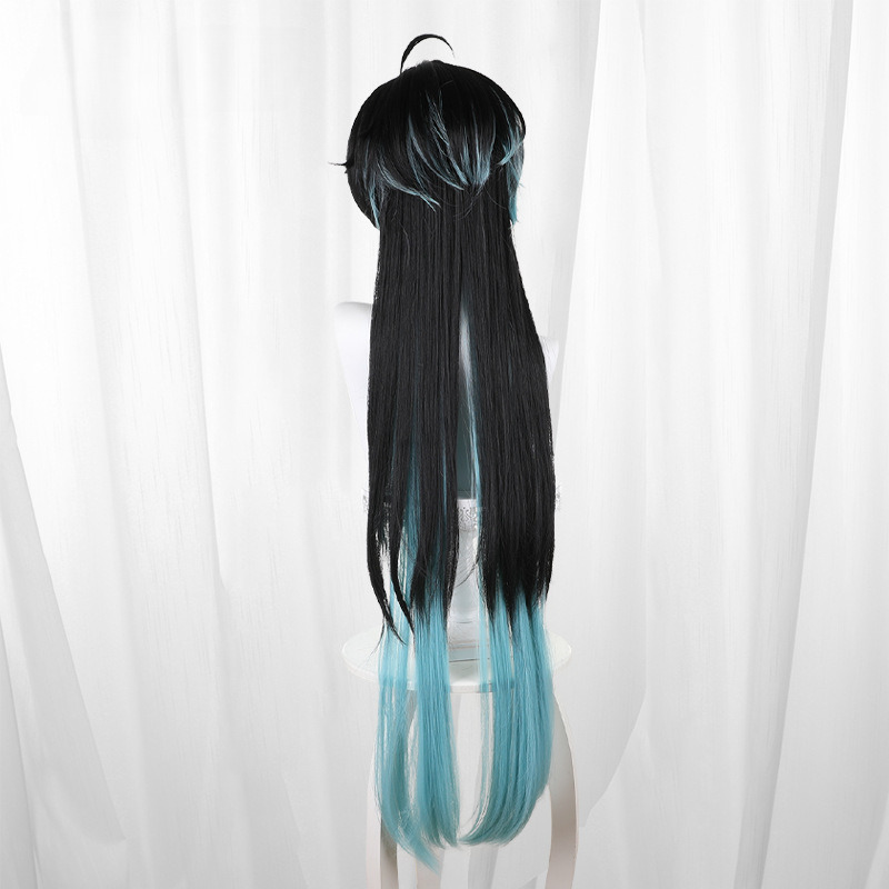 Dan Heng Imbibitor Lunae Color-block Scalp-top Long Straight Cosplay Wig for Honkai: Star Rail - Image 5