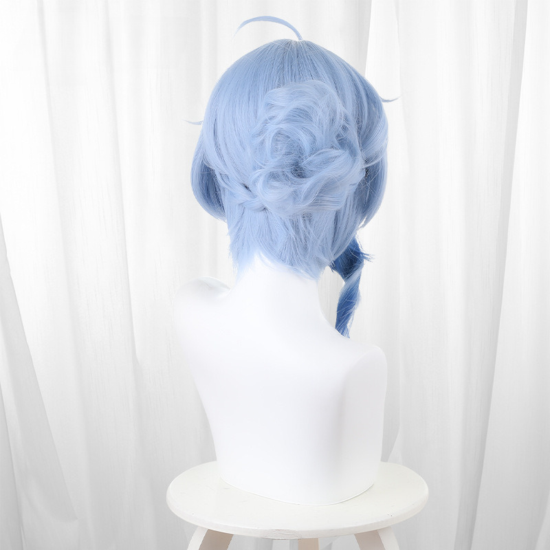 Ganyu Blue Scalp-top Hair Bun Short Cosplay Wig for Genshin Impact - 503QA - Image 5