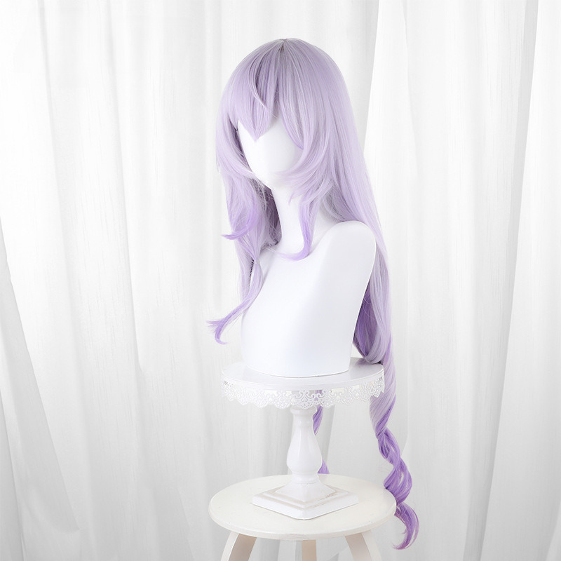 Black Swan Light Purple Gradient Scalp-top Long Wavy Cosplay Wig for Honkai: Star Rail - 566E - Image 2