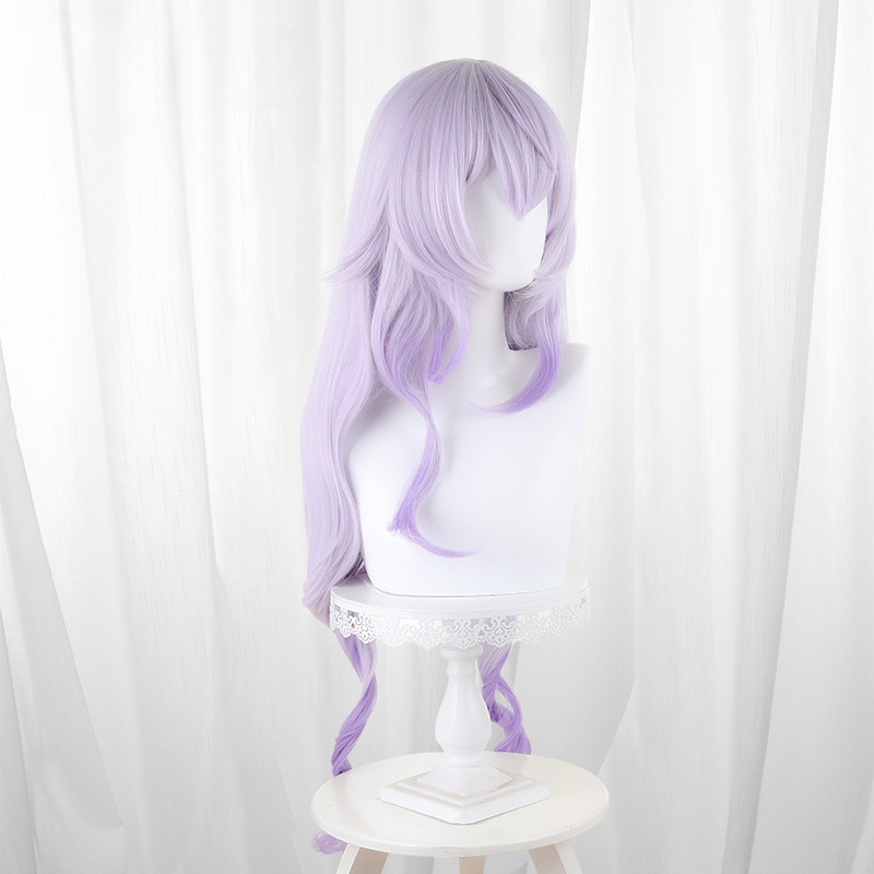 Black Swan Light Purple Gradient Scalp-top Long Wavy Cosplay Wig for Honkai: Star Rail - 566E - Image 3