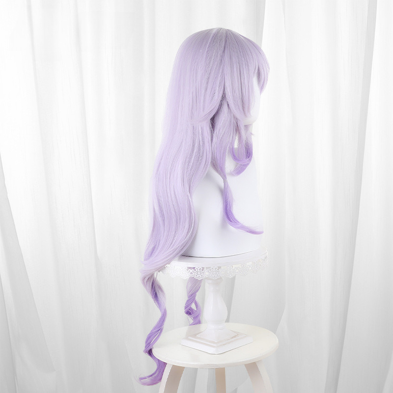 Black Swan Light Purple Gradient Scalp-top Long Wavy Cosplay Wig for Honkai: Star Rail - 566E - Image 4