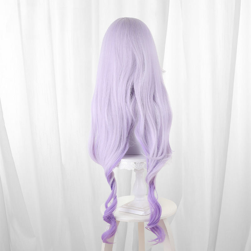 Black Swan Light Purple Gradient Scalp-top Long Wavy Cosplay Wig for Honkai: Star Rail - 566E - Image 5