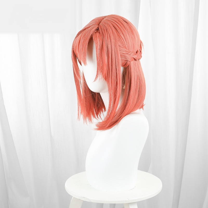Himari Kino Orange-red Braided Medium-length Ponytail Cosplay Wig for Whisper Me a Love Song - 573A