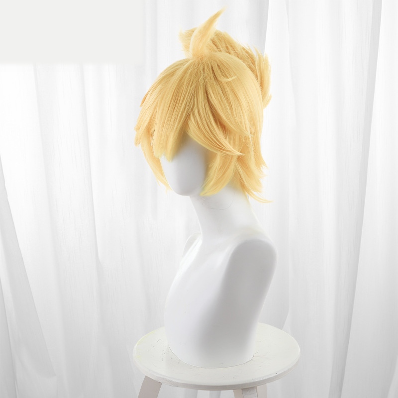 Kagamine Twins Yellow Ponytail Short Cosplay Wig for Onmyoji - 073AB