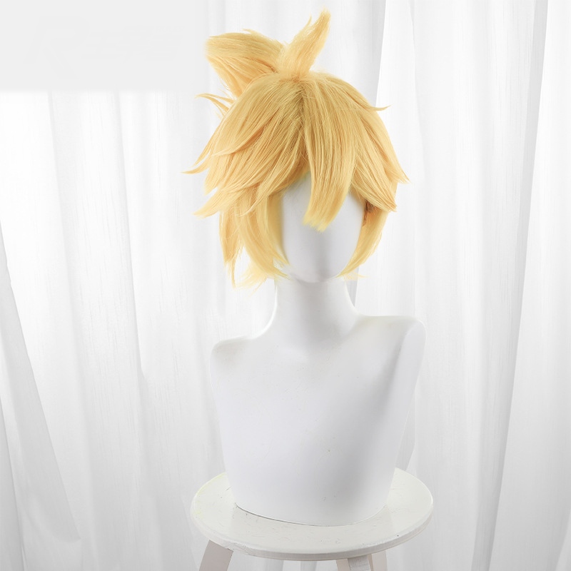 Kagamine Twins Yellow Ponytail Short Cosplay Wig for Onmyoji - 073AB - Image 2