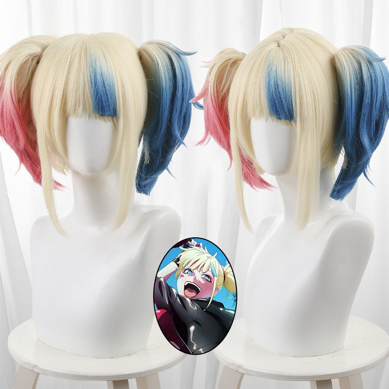 Yi Shi Jie Zi Sha Xiao Dui Ha Li Kui Yin Gradient Dyed Clip-in Twin Ponytail Cosplay Wig - 512Z