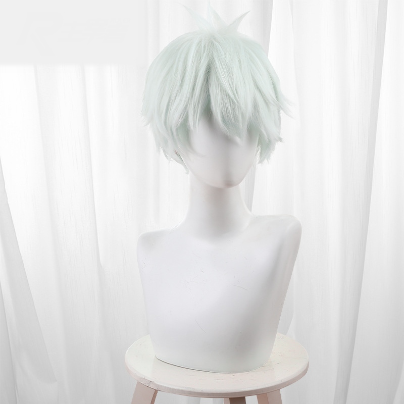 Reno Ichikawa Light Green Short Flipped Teased Cosplay Wig for Kaiju No. 8 - 574B - Image 2