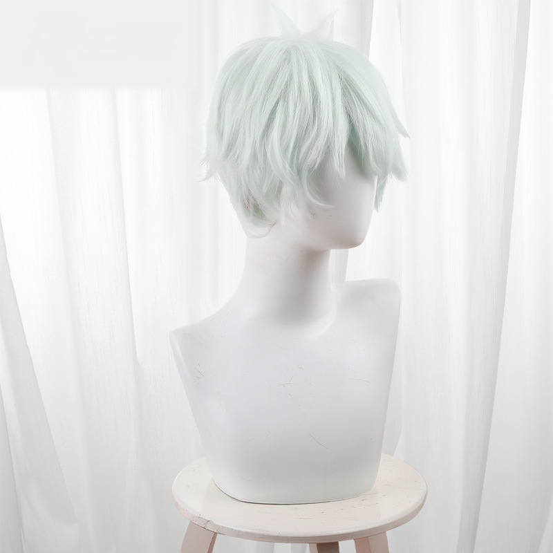 Reno Ichikawa Light Green Short Flipped Teased Cosplay Wig for Kaiju No. 8 - 574B - Image 3