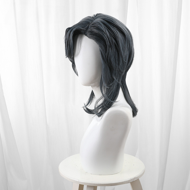 Knight Navy Blue Scalp-top Short Wolf Cut Cosplay Wig for Identity V - Image 2