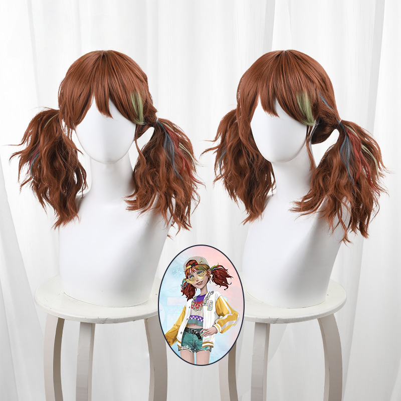 Cheerleader Highlighted Twin Ponytail Cosplay Wig for Identity V