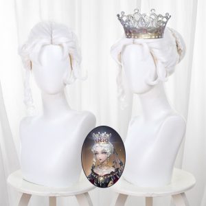 Bloody Queen Pure White Hair Bun Cosplay Wig for Identity V - 562G