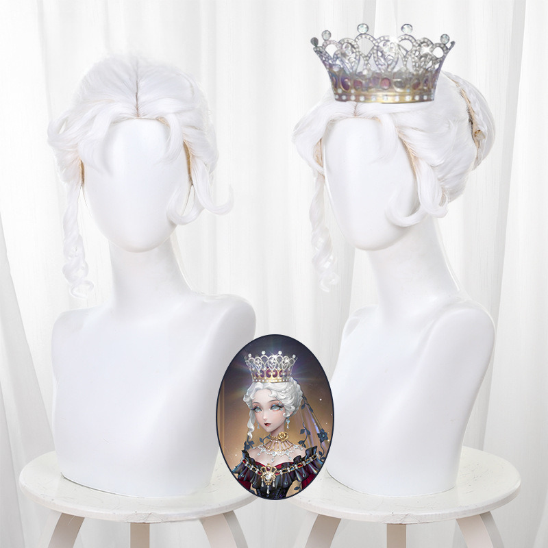 Bloody Queen Pure White Hair Bun Cosplay Wig for Identity V - 562G