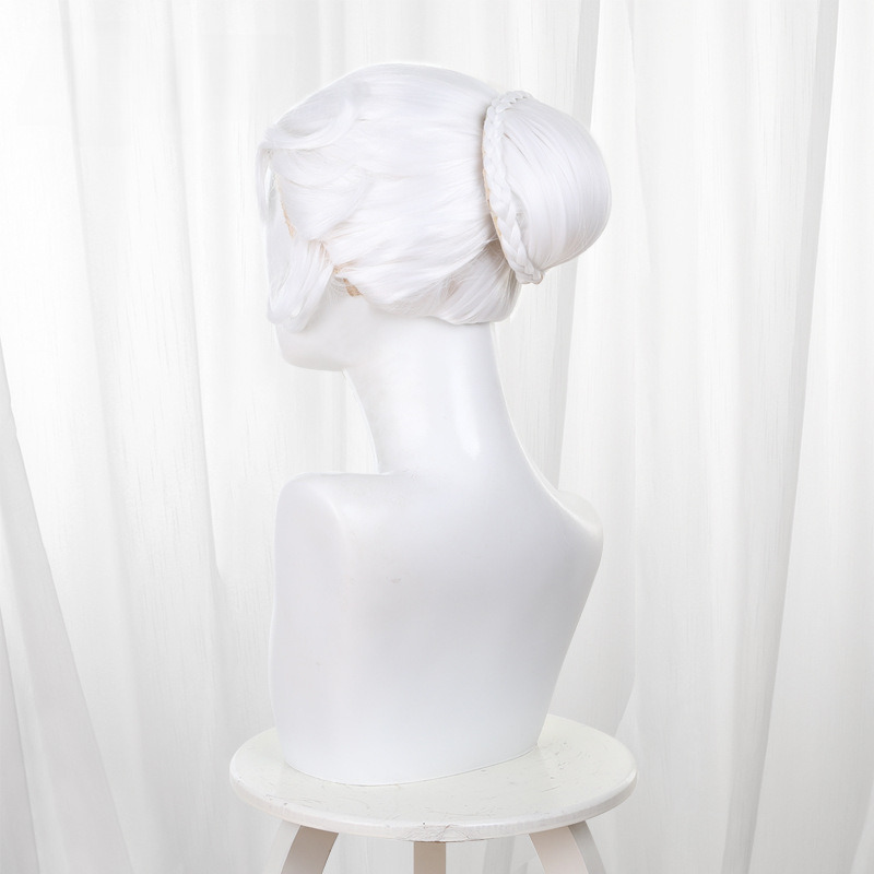 Bloody Queen Pure White Hair Bun Cosplay Wig for Identity V - 562G - Image 4